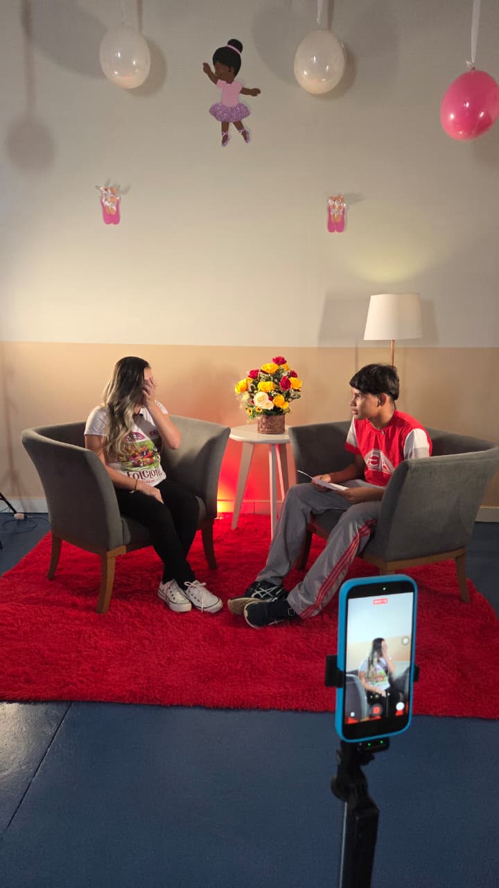 Set de entrevista — produção em campo