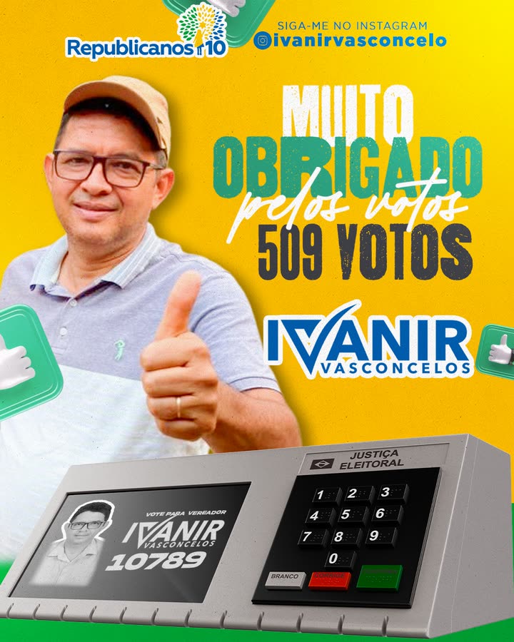 Ivanir Vasconcelos — agradecimento pós-eleição